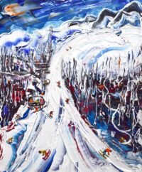 Les Arcs 1800 and Vallandry Skiing Painting
