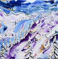 Off Piste above Les Arcs 2000 Ski Painting.