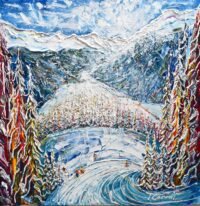 Davos Klosters ski art painting