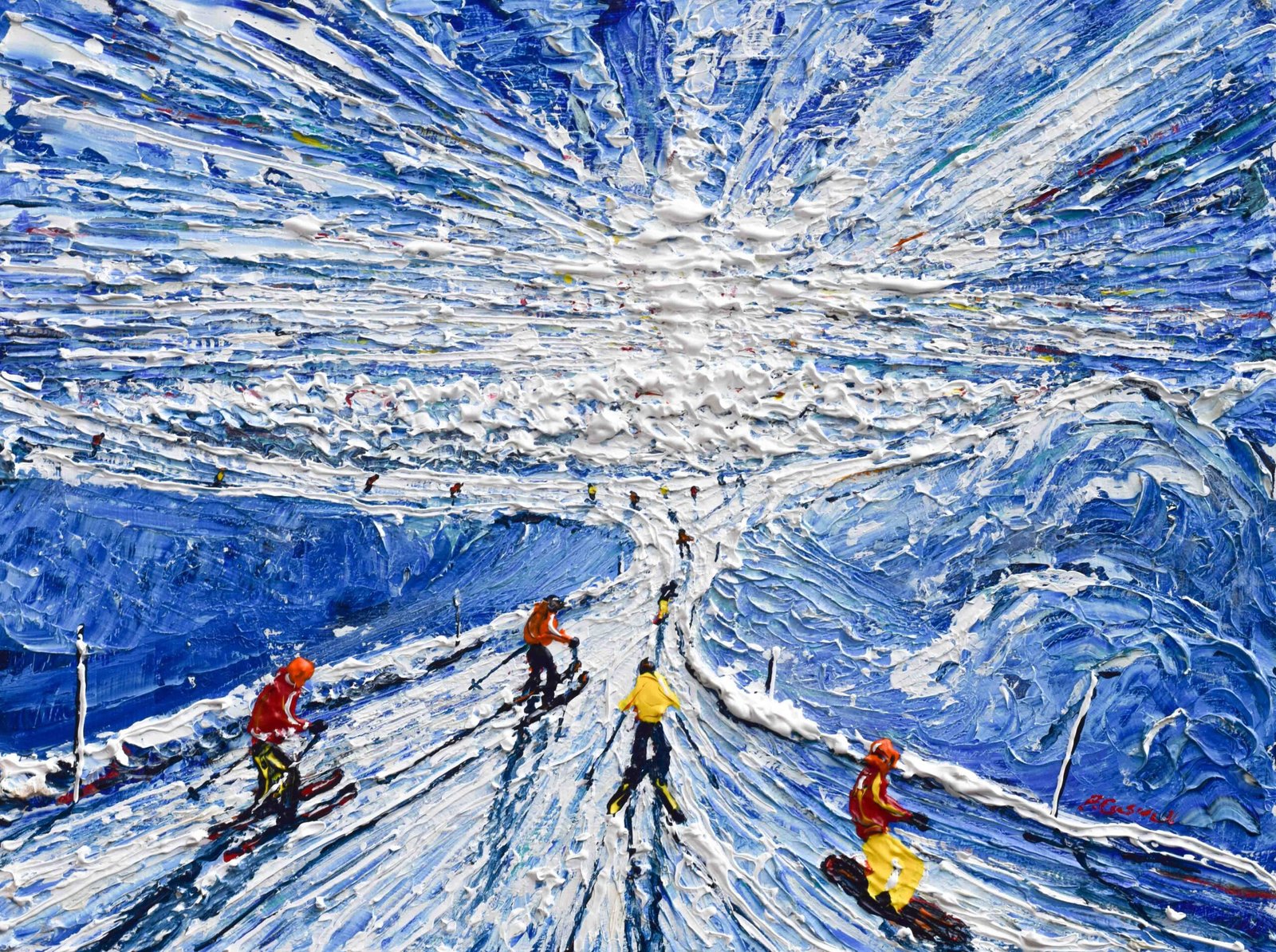 Val Thorens Meribel Courchevel Ski art painting