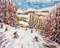 Davos Klosters Ski Art Painting