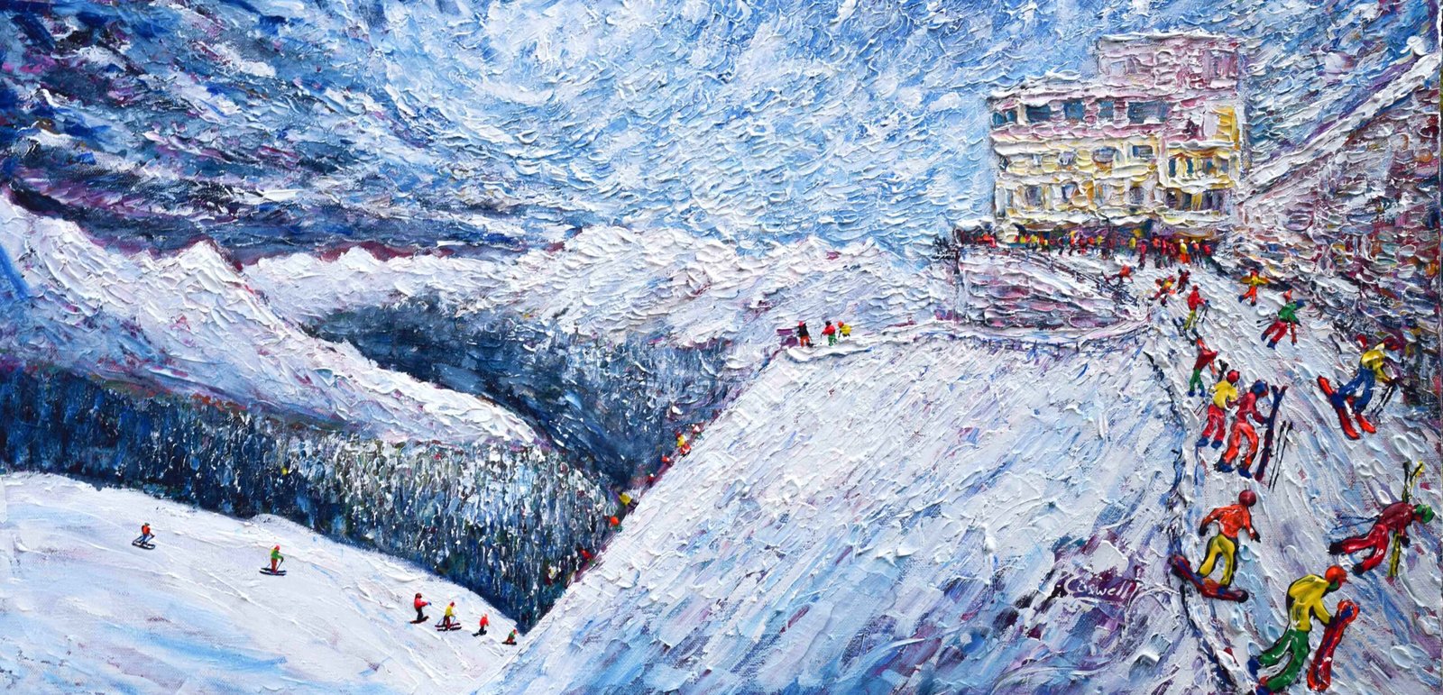 Davos Klosters Ski Art Painting