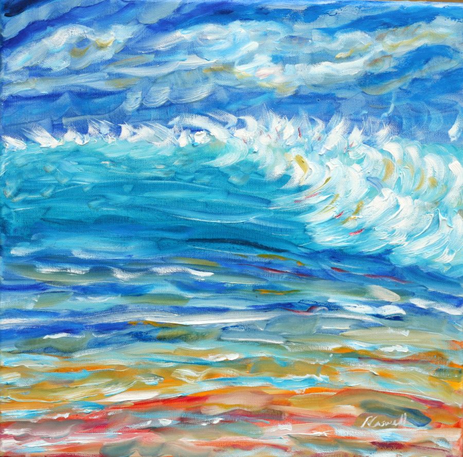 Tropical beach wave painting