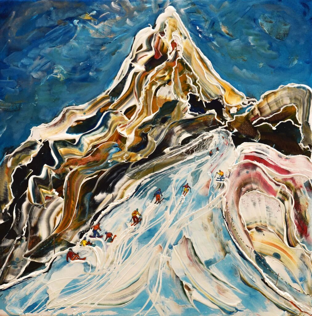 Cervinia Matterhorn Ski Art Paintings