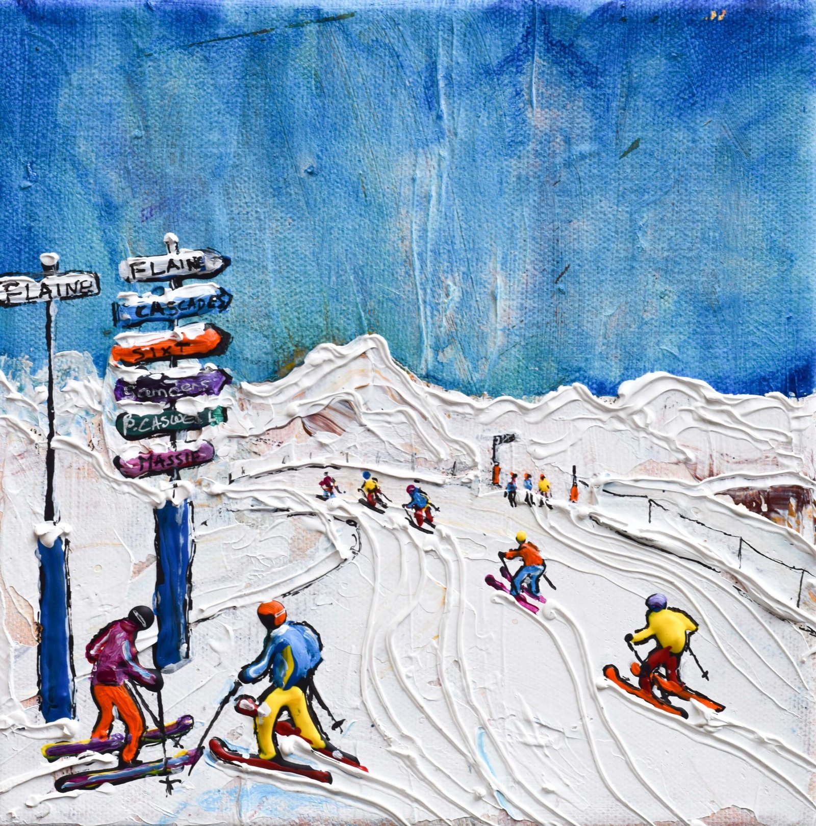 Flaine Grand Massif ski art painting