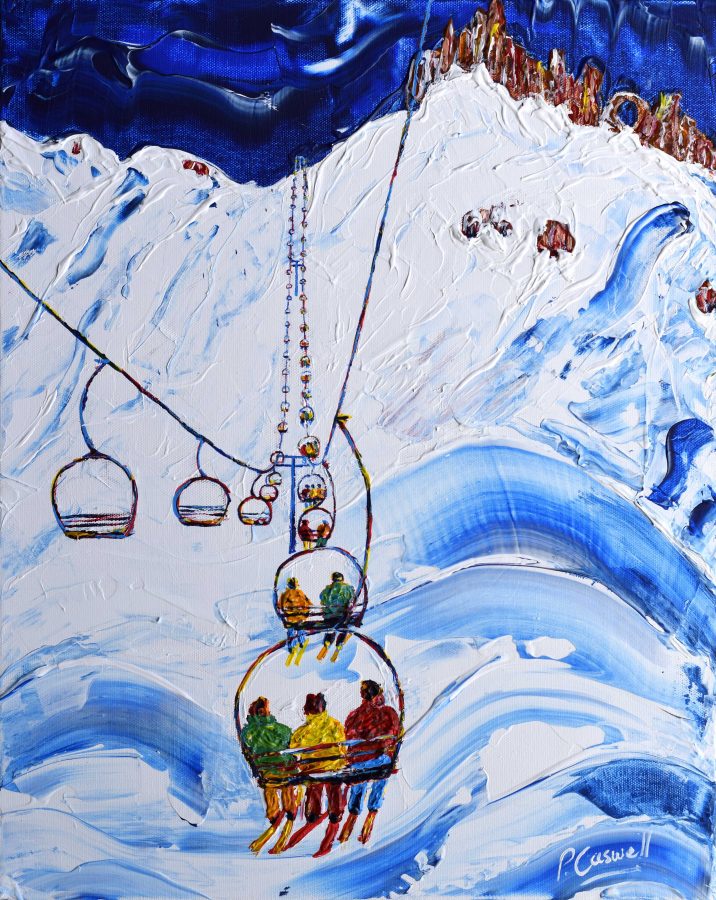 Tignes and Val d'Isere Skiing Painting