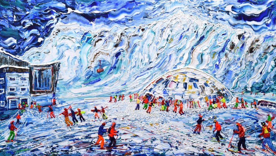 Mt Fort To The Top Verbier Ski Painting