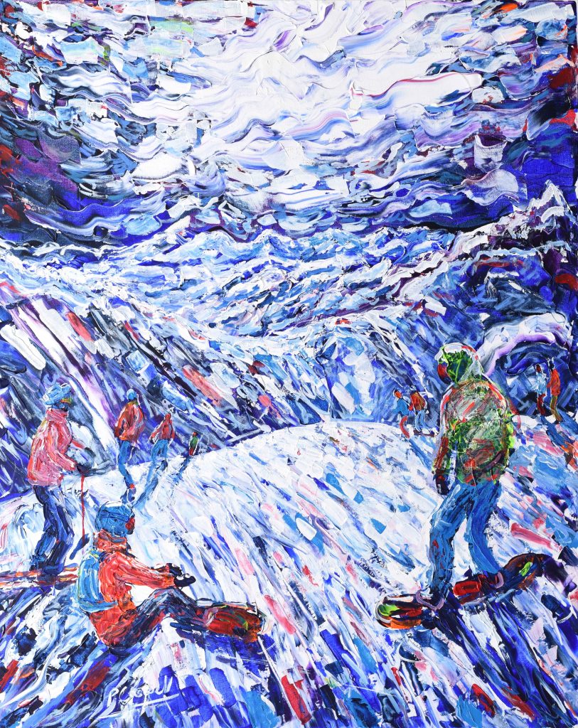 Tignes Le Lac Snowboarding Painting Print