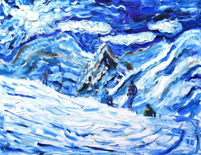 Tignes Val d'Isere Ski Painting