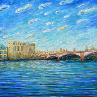Blackfriars Bridge and St Paul's Painting London River Thames