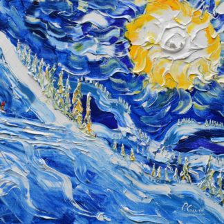 Morzine Skiing Paintings Portes Du Soleil