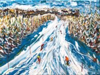 Megeve Skiing Painting