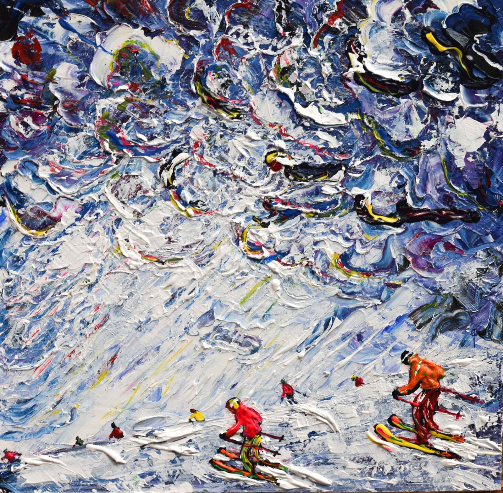 St Anton Lech Ski Art Painting Piste 100