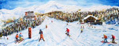 La Plagne Ski Painting and Ski Print