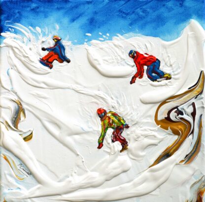 Snowboarder Painting and Poster Meribel, Val Thorens and Courchevel