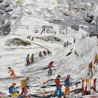 Avoriaz Swiss Wall Ski Painting