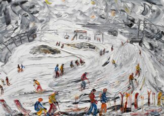 Avoriaz Swiss Wall Ski Painting