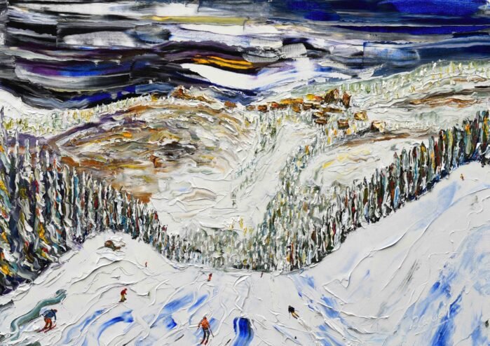 Avoriaz Portes Du Soleil Ski Painting