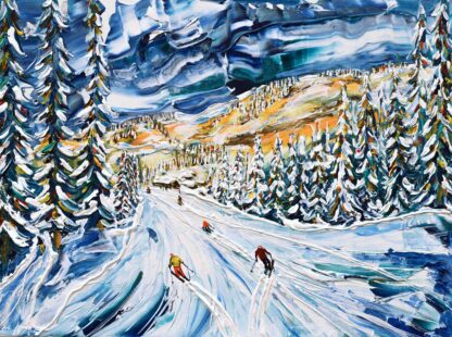 Morzine Avoriaz skiing painting