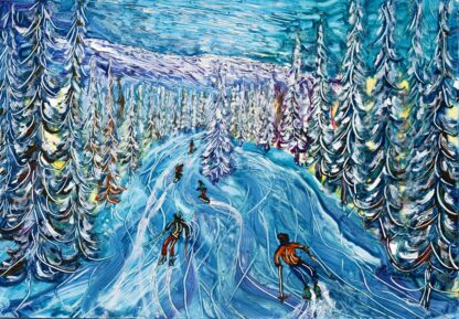 La Plagne Ski Painting and Ski Print