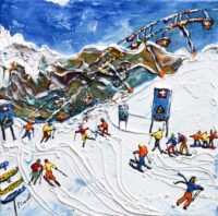 Swiss Wall Avoriaz Ski Painting Morzine