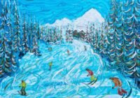 La Plagne Ski Painting