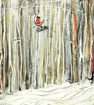 A great repeating pattern for a design. Chair Lift at Beaver Creek and the Aspens in Colorado ski painting