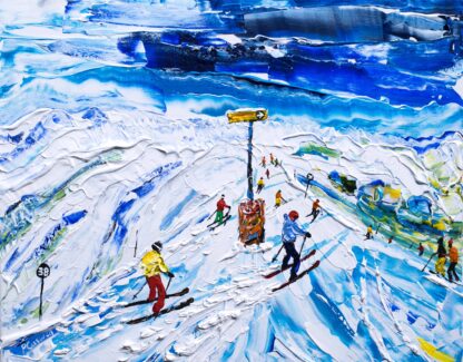 Kitzbuhel Ski Painting and Ski Print
