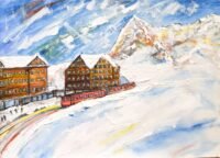 Wengen Skiing Painting