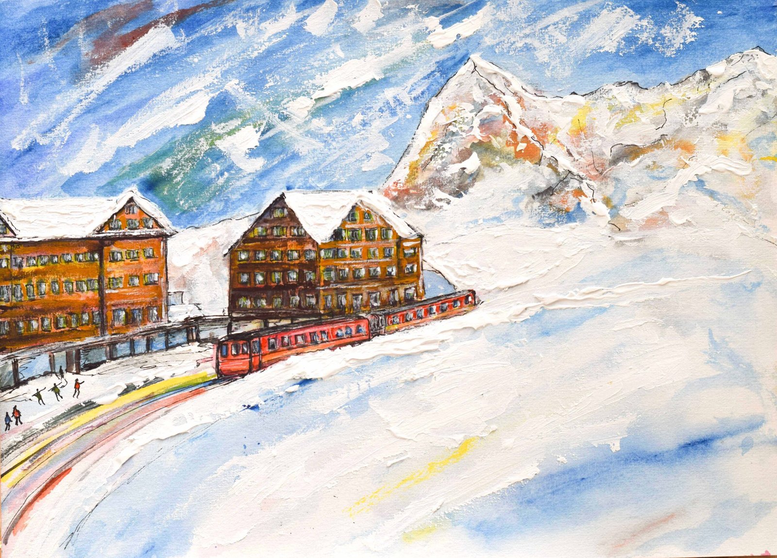 Wengen Ski Art Painting