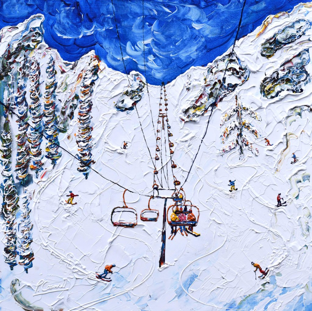 Squaw Valley Skiing Painting