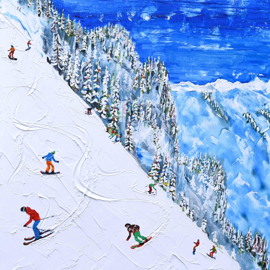 Mayrhofen Skiing Art Painting