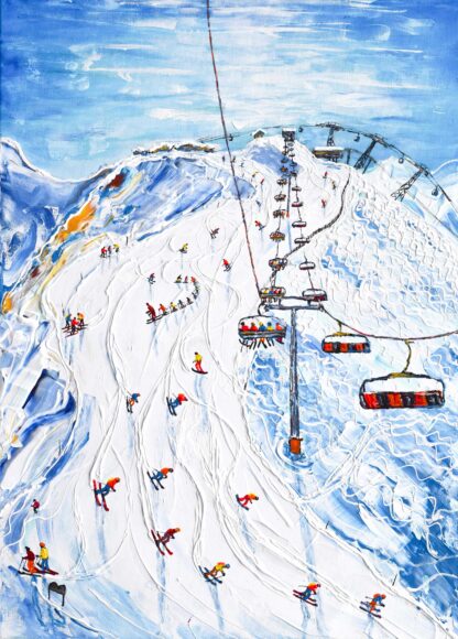 La Plagne Ski Poster Snowboard Poster of Pete's Ski Snowboard Paintings