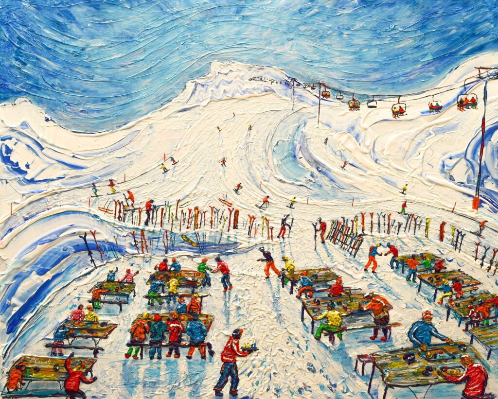Val d'Isere Cafe ski painting