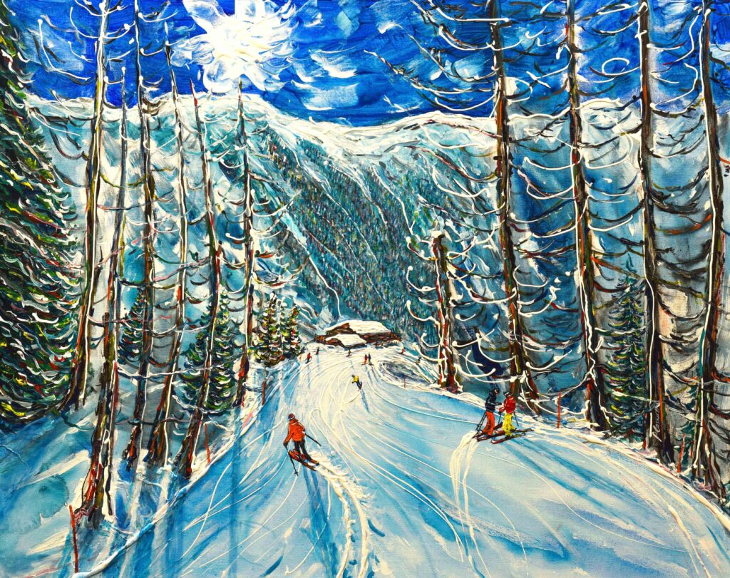 Nendaz Ski Painting