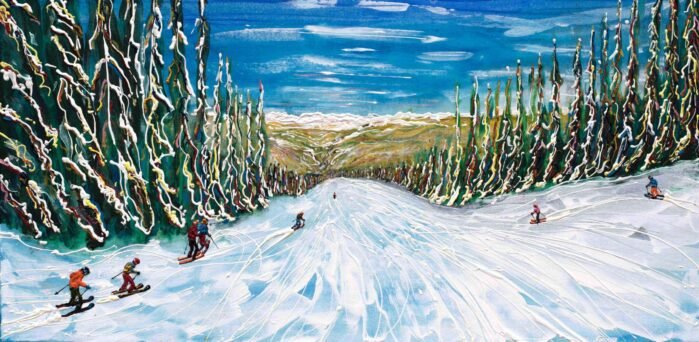 Ski Art Paintings a beautiful scene