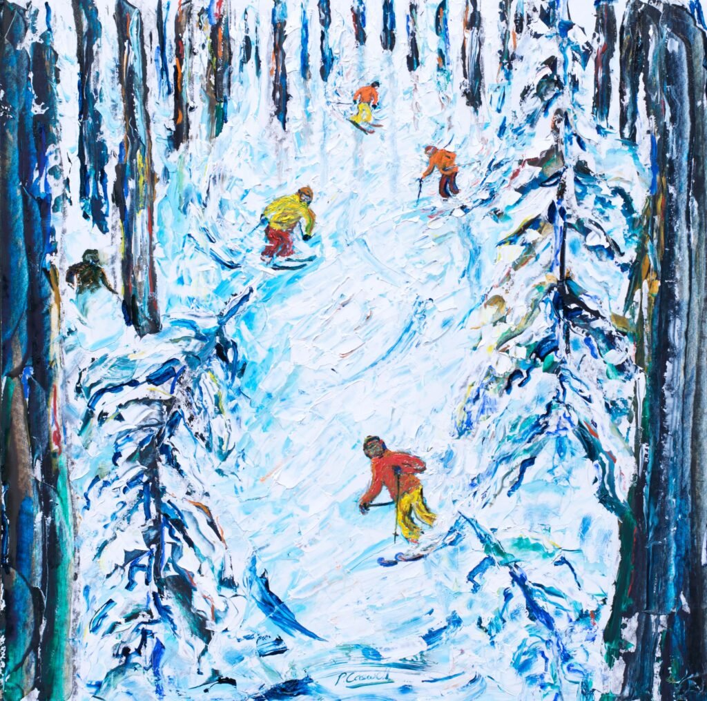 Mt Bachelor Ski Painting Art Painting