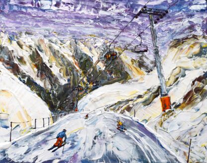 Chamonix Brevent Ski Painting and Print