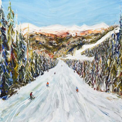 Courchevel 3 valleys ski painting and ski print