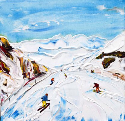 Longest black run in the alps alpe d'huez ski print