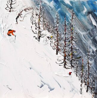 Les Deux Alpes La Grave Ski Painting Ski Print