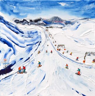 Les Deux Alpes Ski Painting Ski Print