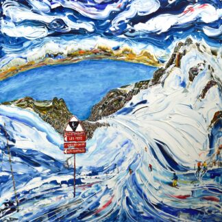 Lake Geneva Thollon Les Memises Ski Painting Print