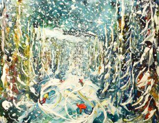 La Plagne Ski Painting and Ski Poster