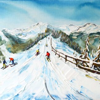 Saalbach Hinterglemm ski art and ski posters and prints