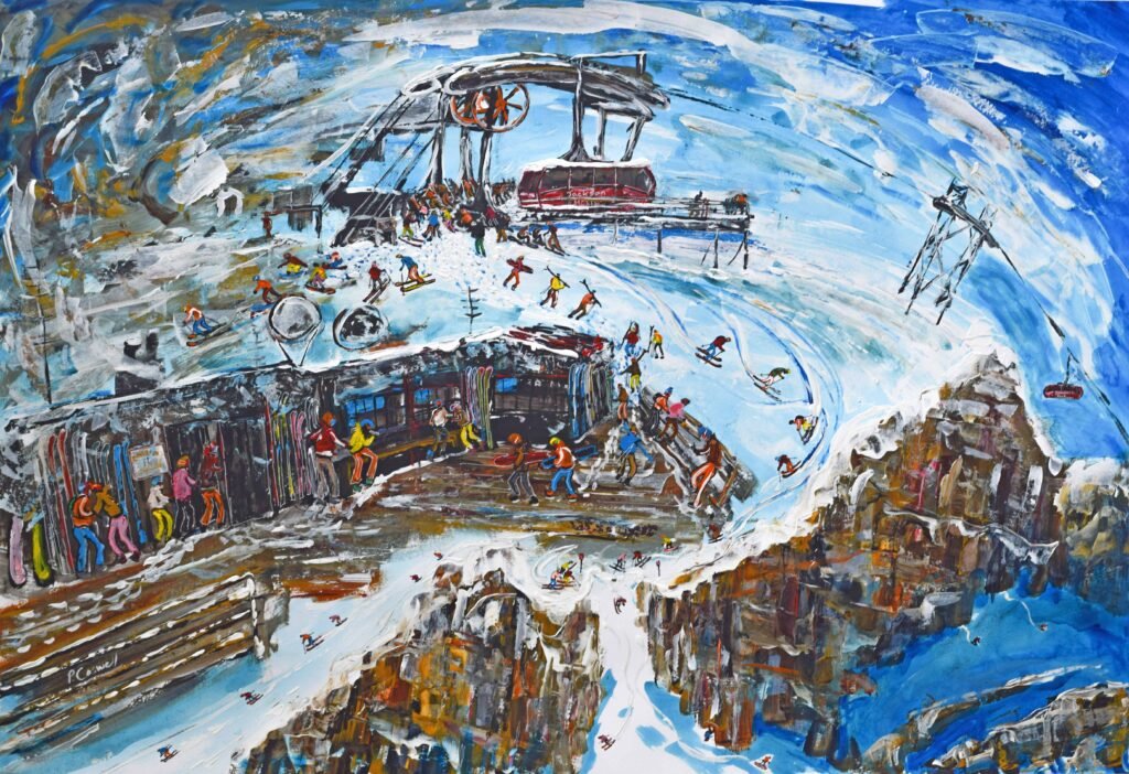 Jackson Hole Ski Art Painting