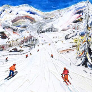 Saalbach Hinterglem ski painting and ski poster