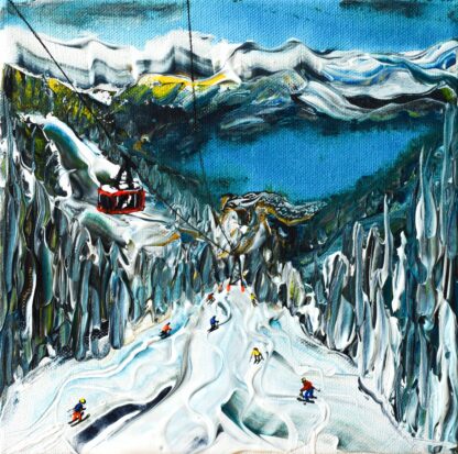 Zell am See Ski Painting of Zell Lake