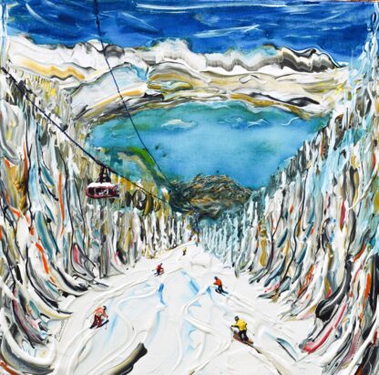 Zell am See Ski Painting of the Zell Lake