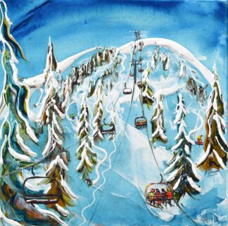 Steamboat ski painting and ski print